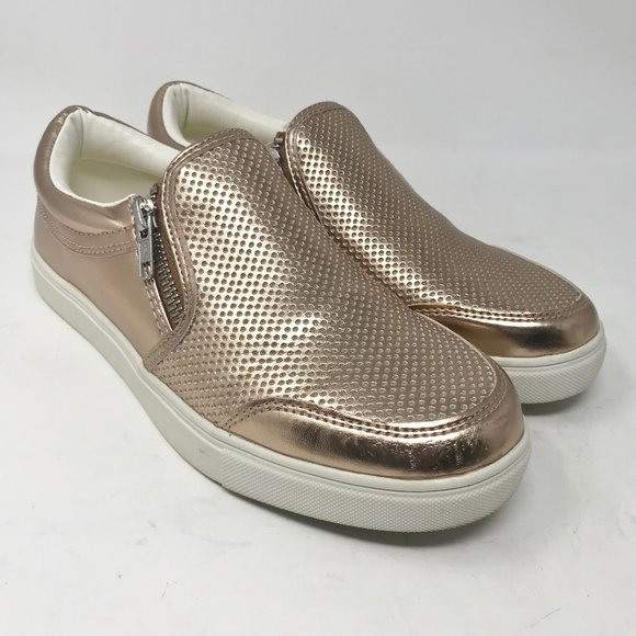 Brash Shoes Brash Womens Sneakers Sz 7 2 Metallic Rose Pink Slipon